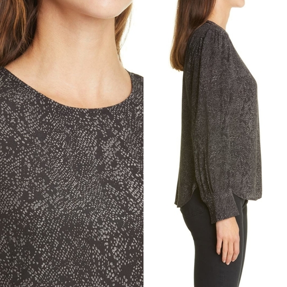 NWT Rails Roslyn Snake Print Long Sleeve Blouse Size XS - Picture 2 of 10